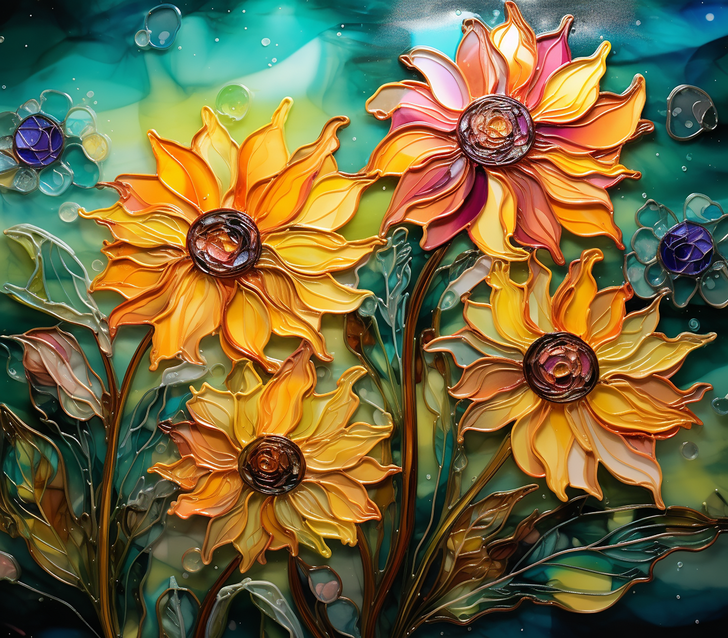 Vibrant Beautiful Sunflower 20 oz or 30 oz tumbler Just stunning!!!