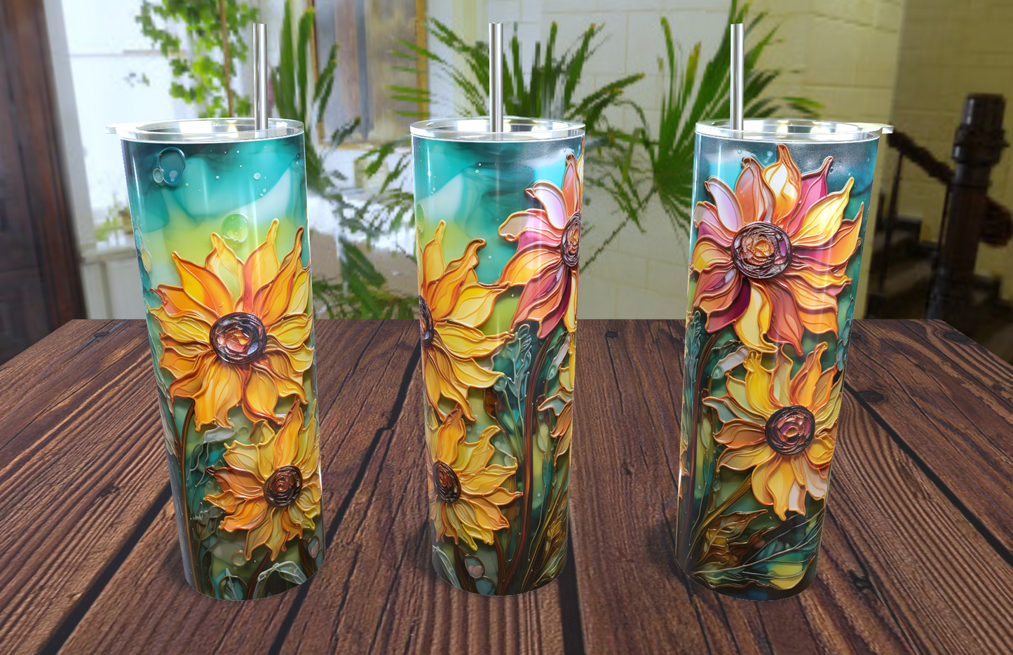 Vibrant Beautiful Sunflower 20 oz or 30 oz tumbler Just stunning!!!