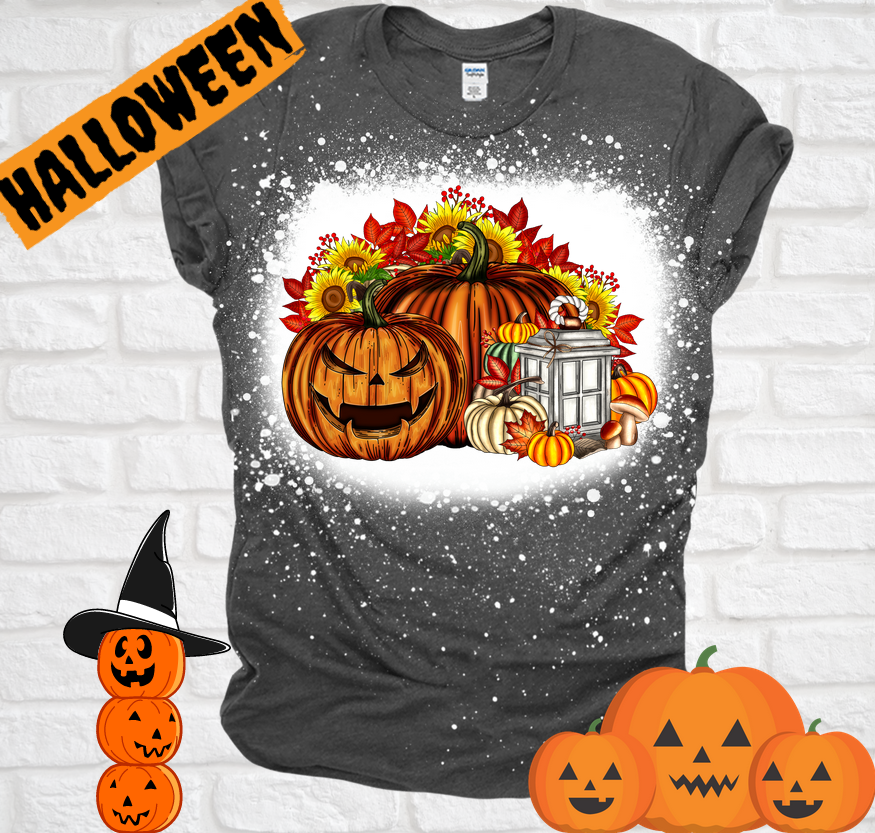 Pumpkin Bouquet Dark Heather Bleached Tee T-shirt