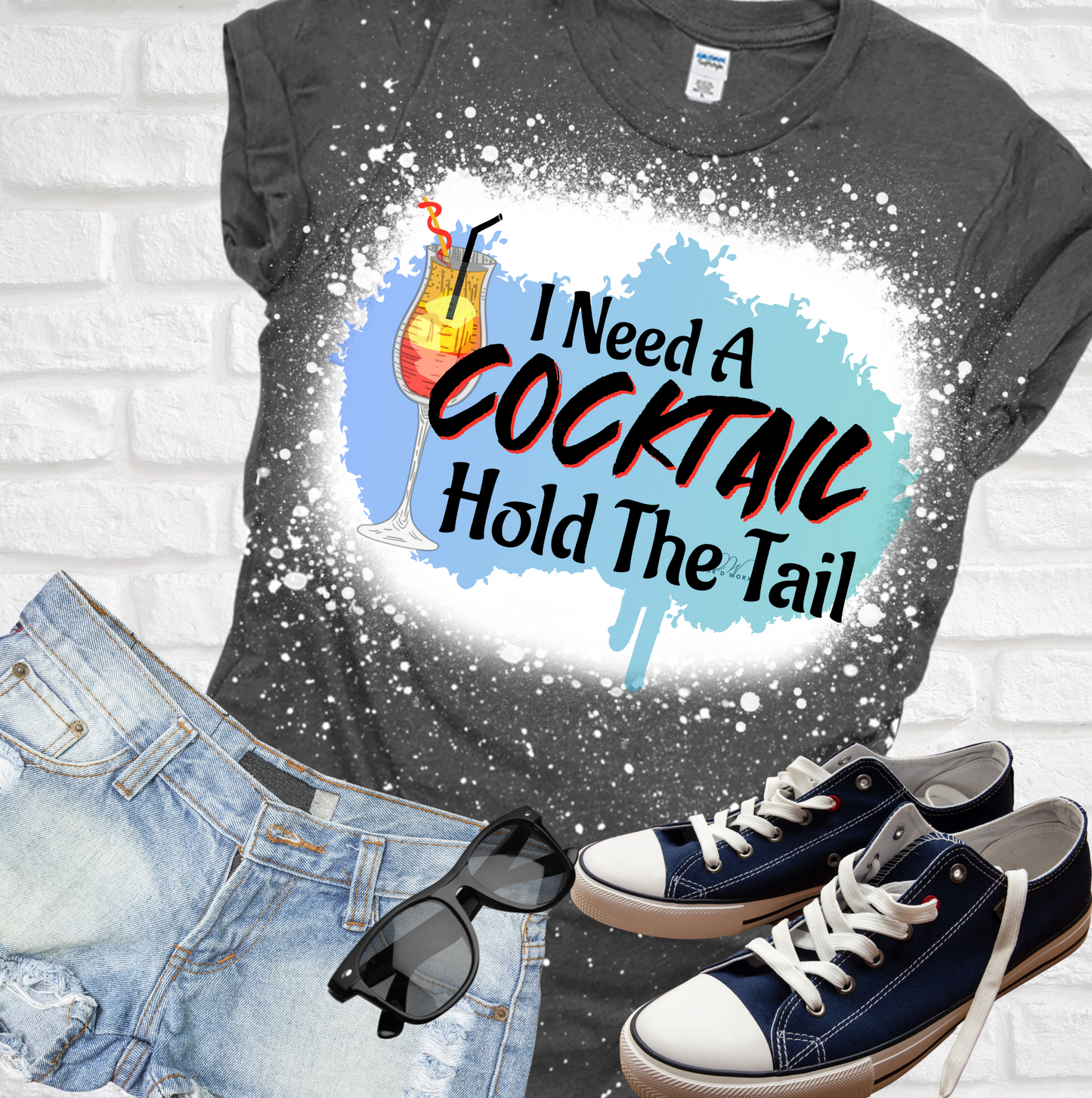 Dark Heather Cocktail Bleached Tee