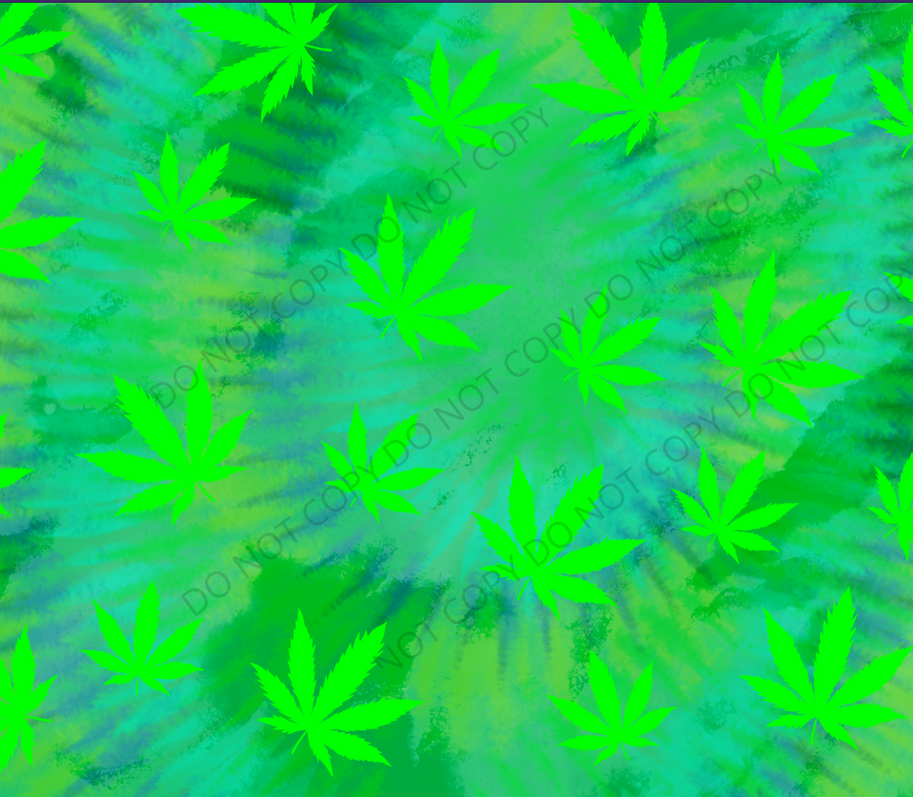 Green Cannabis Leaf 20 oz Skinny Sublimation Tumbler