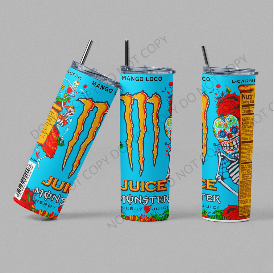 Monster Juice 20 oz Skinny Sublimation Tumbler