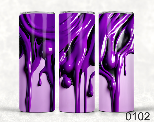 Beautiful Vibrant 3D Dripping Paint Tumblers Available in 20 and 30 oz sizes 0102