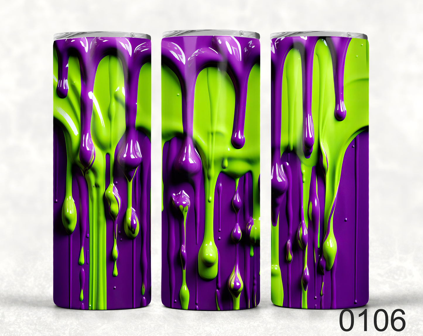 Beautiful Vibrant 3D Dripping Paint Tumblers Available in 20 and 30 oz sizes 0106
