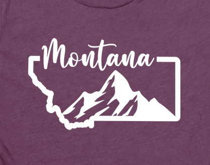 Mountains of Montana Gildan Bleached Tee Tshirt