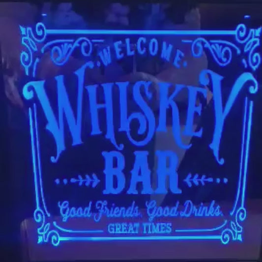 Lighted 12X12 Whiskey Bar Lighted Wall Art