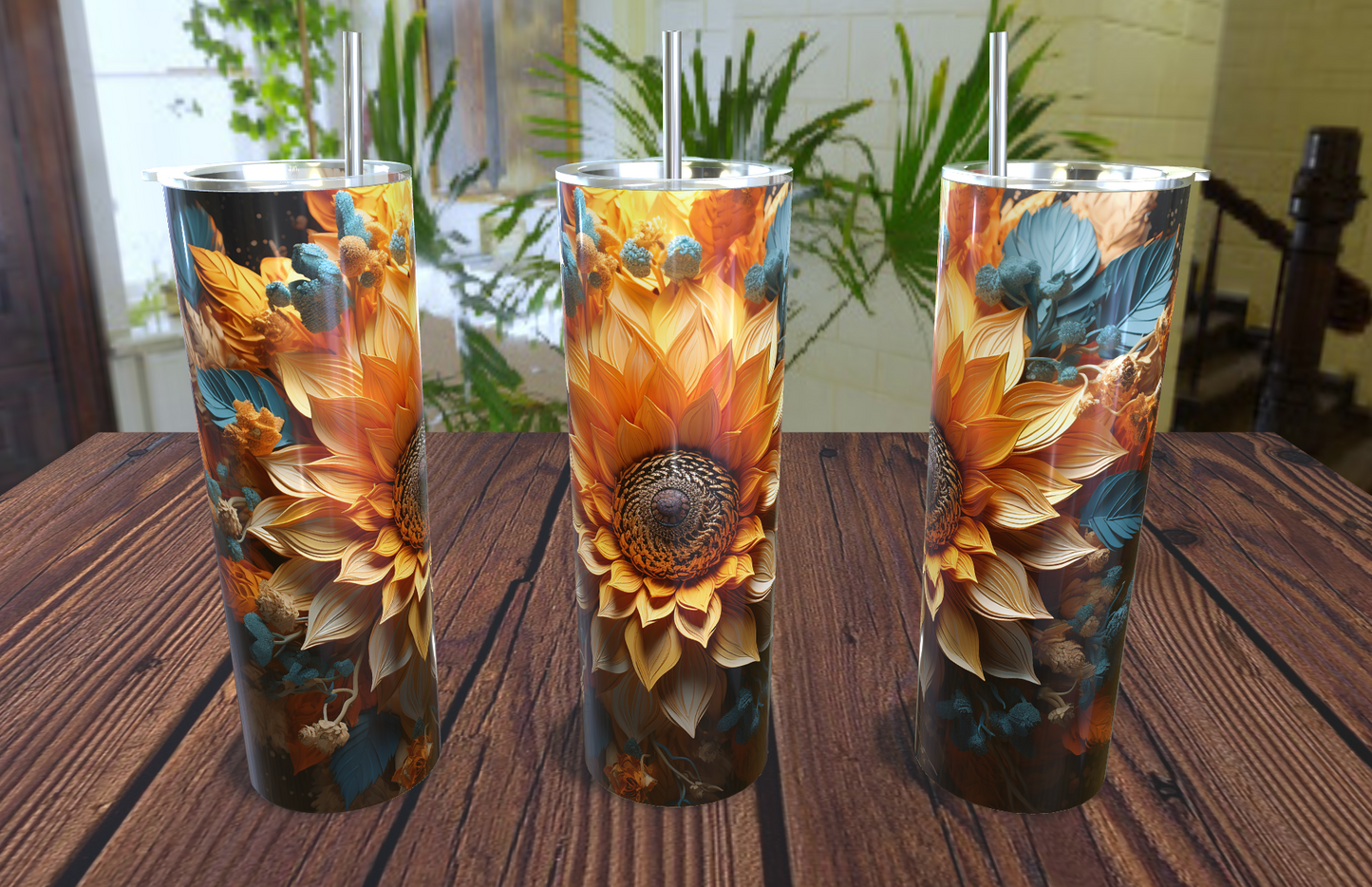 Vibrant Beautiful Sunflower 20 oz or 30 oz tumbler Just stunning!!!