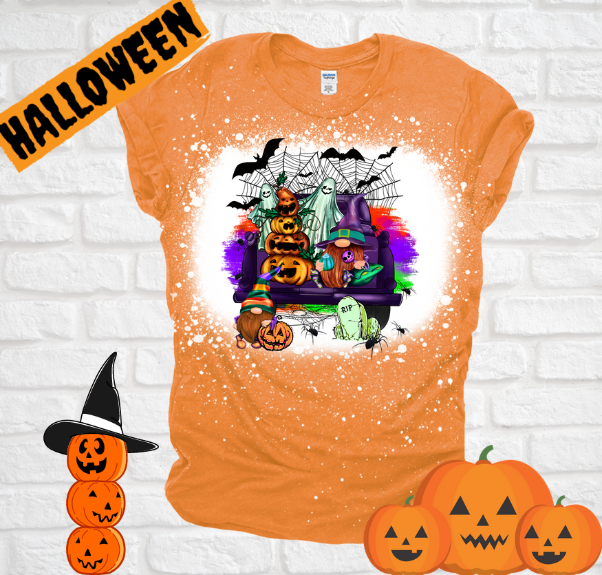 Halloween Tailgating Bleached Tee