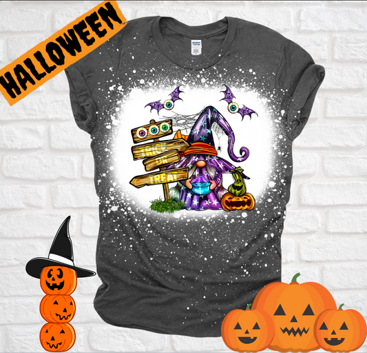 Halloween Gnome Bleached Tee T-shirt