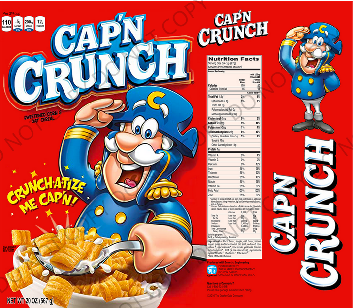Cap'n Crunch 20 oz Skinny Sublimation Tumbler