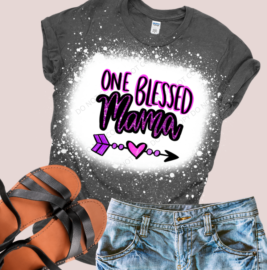 One Blessed Mama Bleached Tee