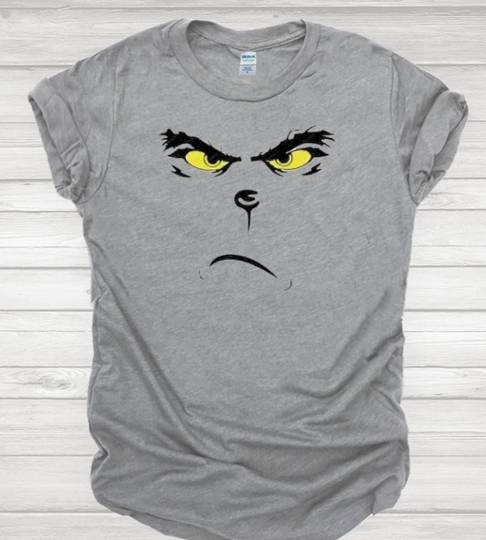 Grinch Face Holiday Tee