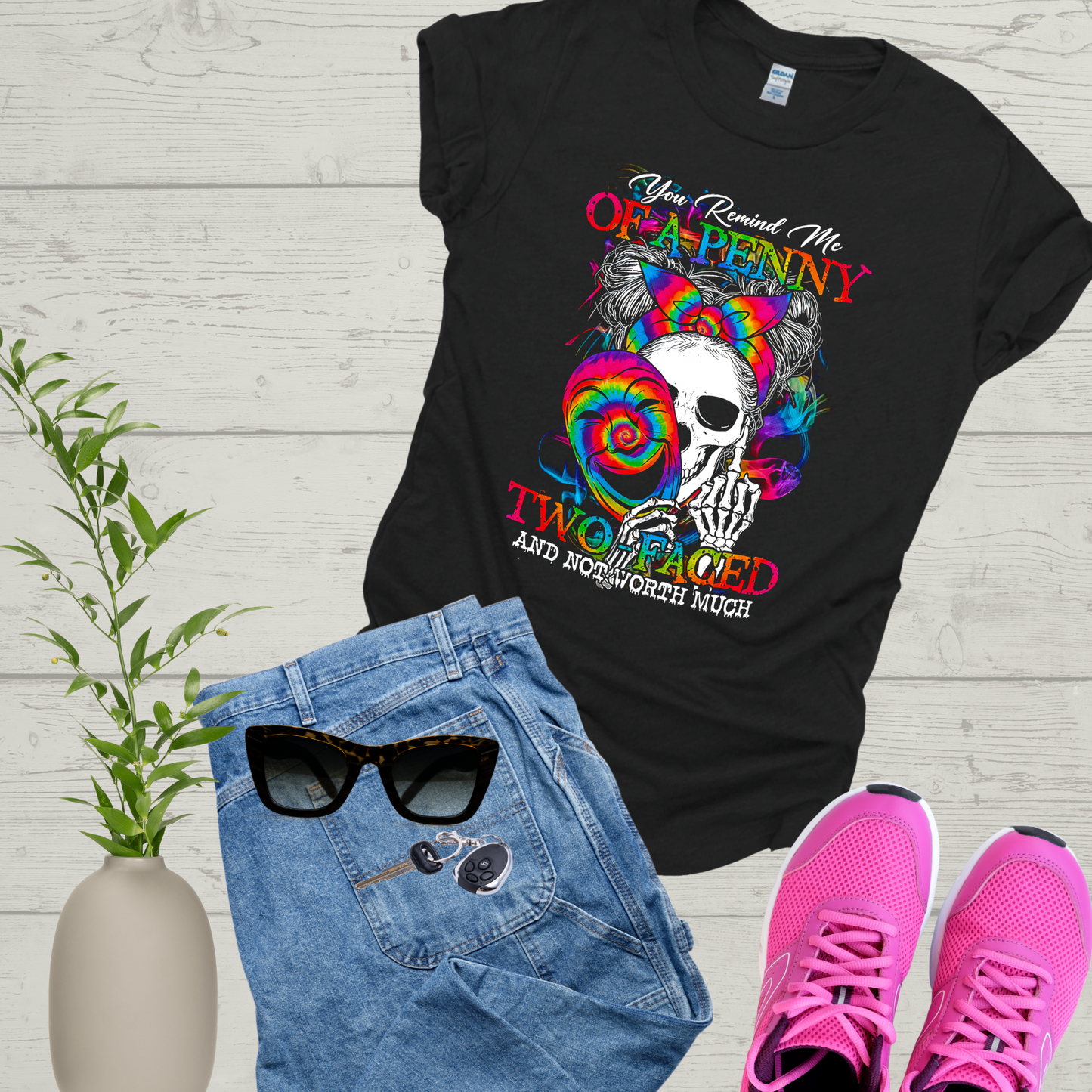 Two Faced Skull Middle Finger, Adult Humor Skull, Skeleton T-shirt