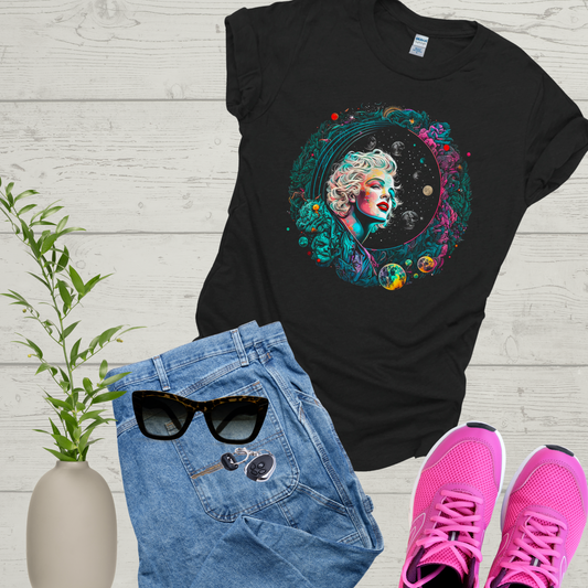 Marilyn Monroe Dream , Colorful Space Mirror, Woman in Galaxy, Dreamer Girl Birthday Gift Idea