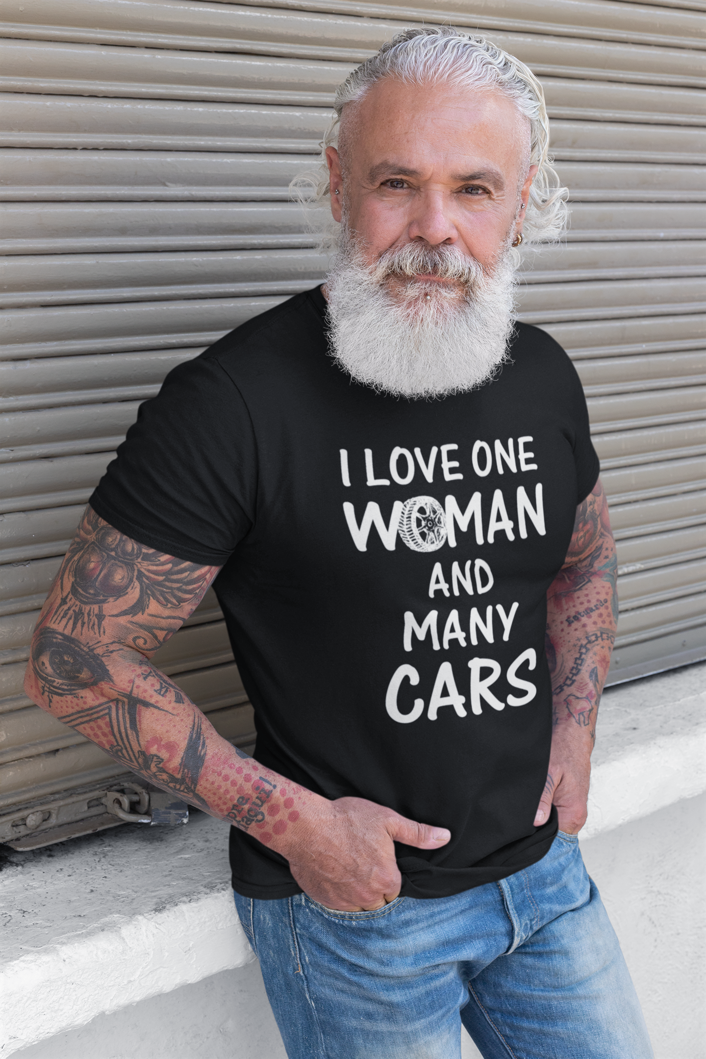 I love one woman and many cars gear head car guy hot rod Black Softstyle TShirt Unisex *NEW*