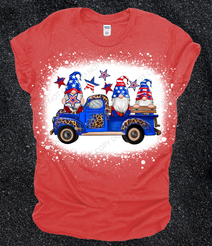 4th of July USA Gnomes in a Truck